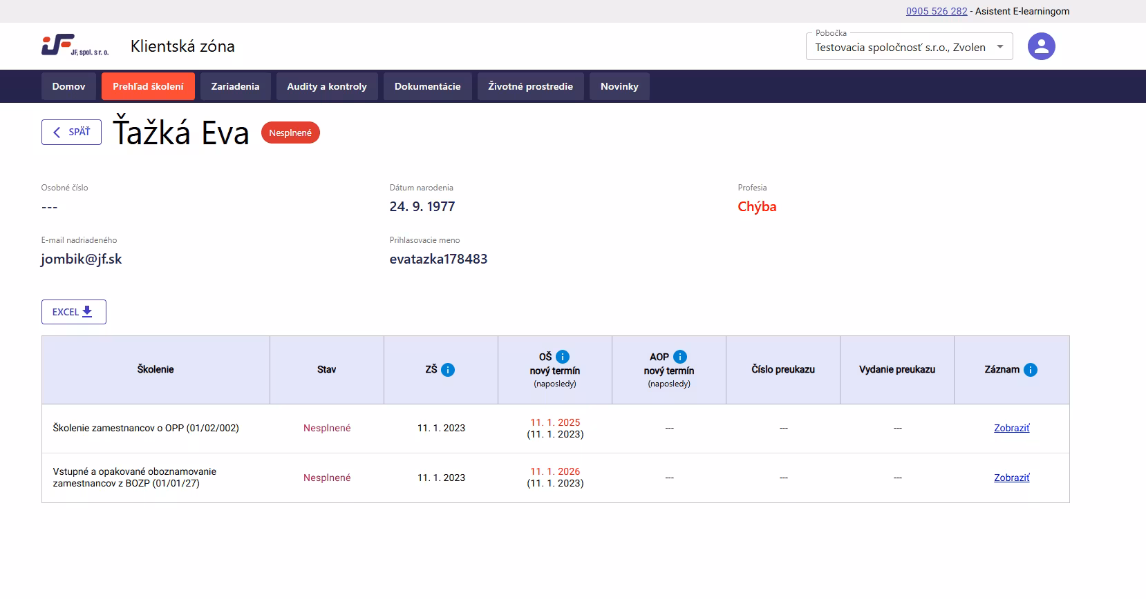 Ukážka klientskej zóny 6